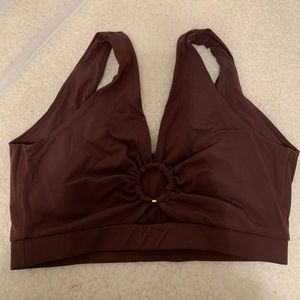 GYMSHARK x WHITNEY SIMMONS BROWN SPORTS BRA SIZE MEDIUM